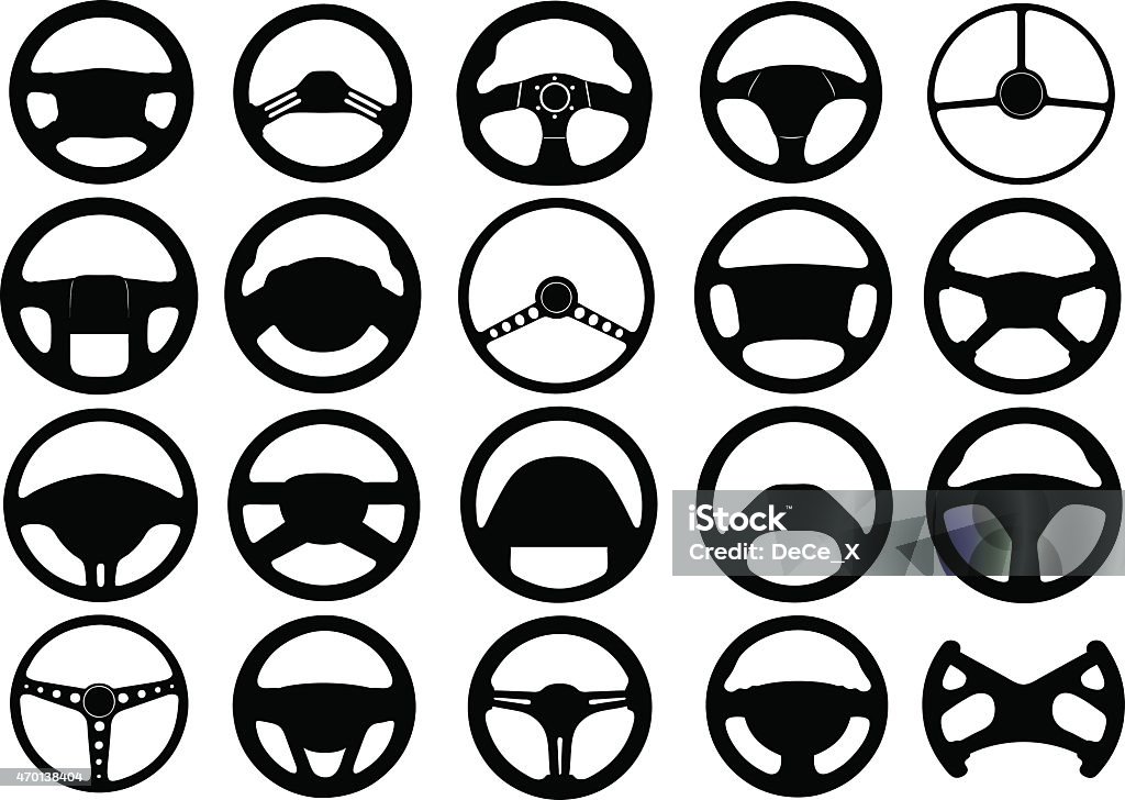 Steering wheels Set of different steering wheels isolated Steering Wheel stock vector