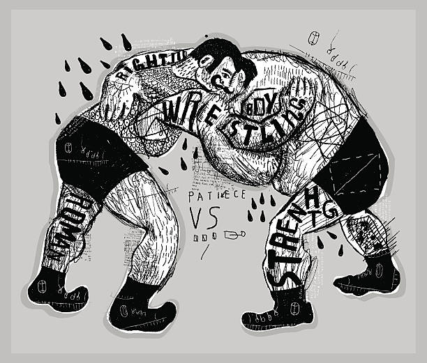 wrestlers - greco roman obrazy stock illustrations