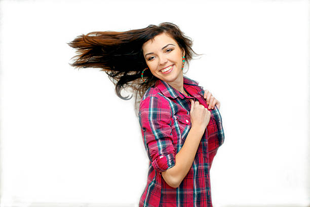 istock Portrait of a brunette in denim style studio 470141806
