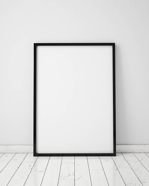 mock up плакат в белой скандинавской отделение, фоне - canvas artists canvas white frame стоковые фото и изображения