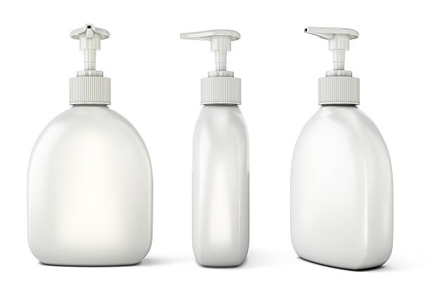 istock Set of bottles with liquid soap from different types 470142086