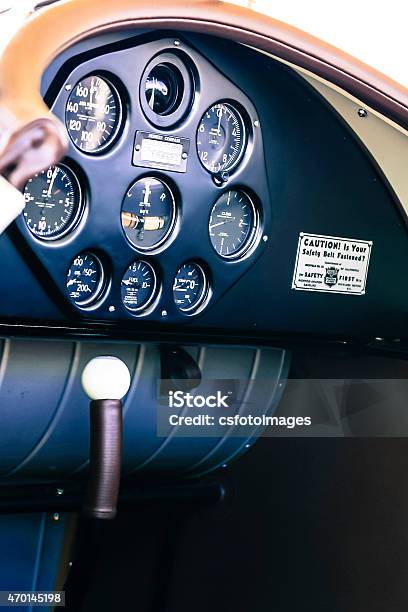 Open Cockpit Of A 1930s Stearman Model 4 Biplane Stock Photo - Download Image Now - 1930-1939, 2015, Aerospace Industry