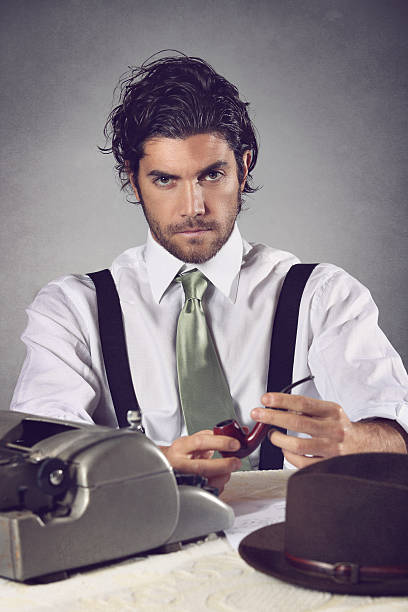 istock Retro portrait of handsome writer 470147345