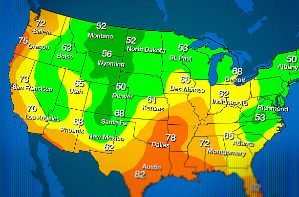 Weather Forecast Map stock photo