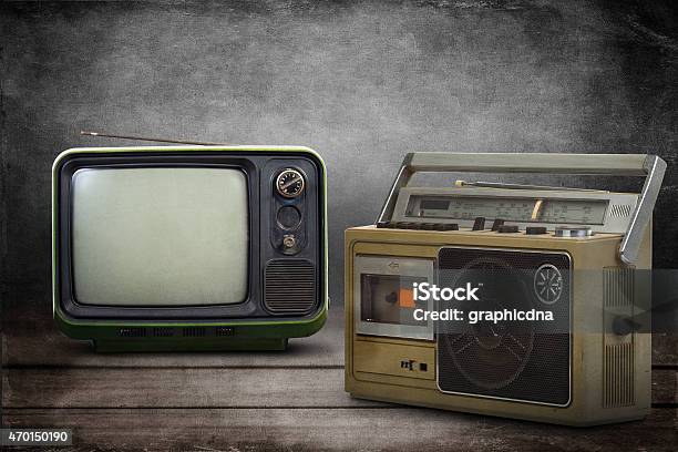 Vintage Style Old Television Stock Photo - Download Image Now - 2015, 70-79 Years, Analog