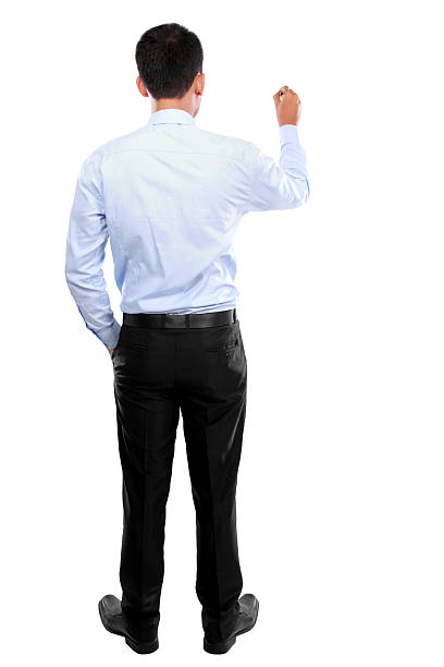 istock Businessman writing, drawing on the screen 470151329
