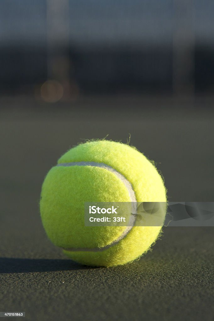 Tennis Ball Close Up on the Court Tennis Ball Close Up Sports Court Stock Photo