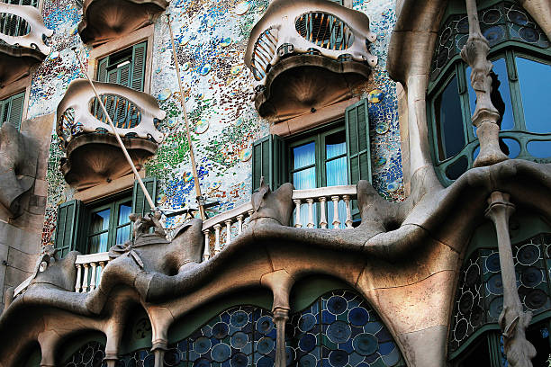 casa batllo - barcelona antonio gaudi casa battlo spain stock-fotos und bilder