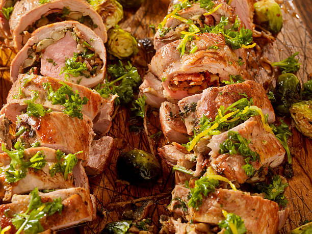 istock Bacon and Mushroom Stuffed Pork Tenderloin 470156464