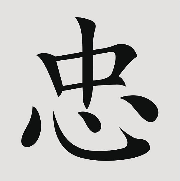 Loyalty I want to illustrate that the fonts in my works are all my creation kanji symbols stock illustrations