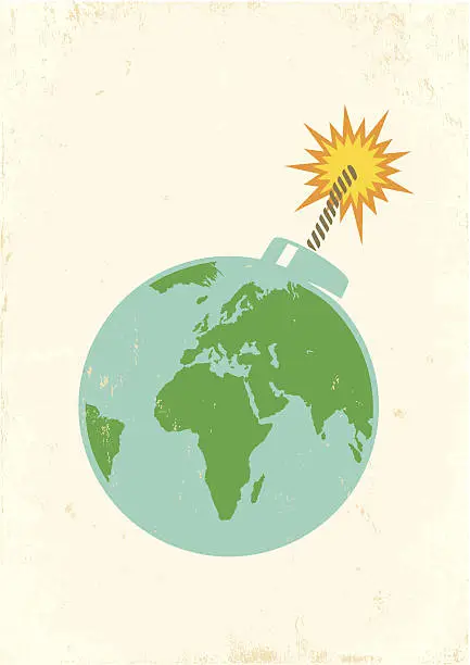 Vector illustration of Earth as a bomb