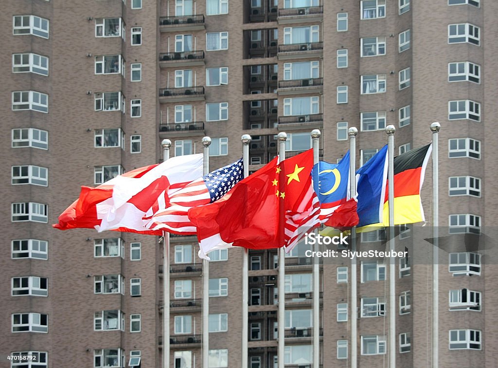 Multi Us Flags Multinational Flags Stock Photo - Download Image Now - 2015, Awe ...