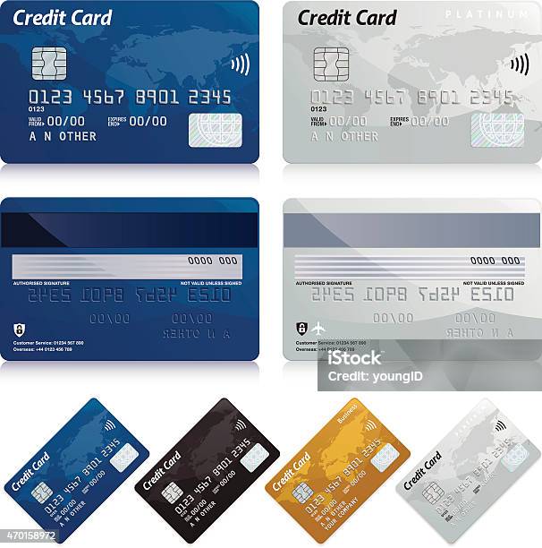 Credit Cards Stock Illustration - Download Image Now - Credit Card, Rear View, Vector