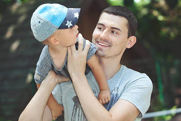 istock Happy dad with baby for a walk 470159952