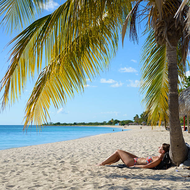 Varadero, Cuba: Beautiful beachside with palms in Varadero.