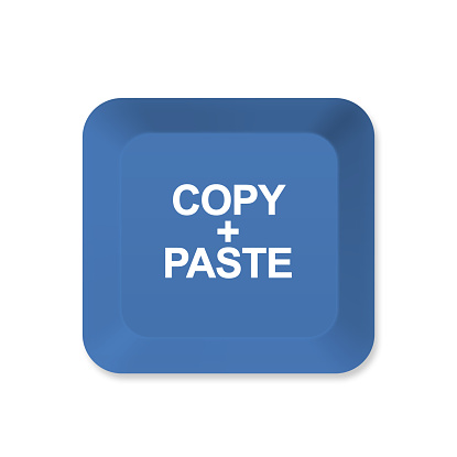 copy and paste button on white background