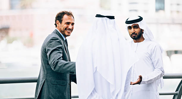 istock Businessmen in Dubai making business 470163410