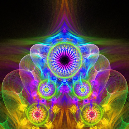 Multicolor Grid Fractal Pattern Computer Generated Graphics Stock ...