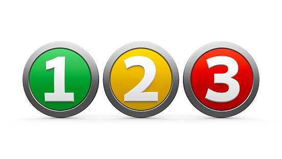 Icons Numbers 1 2 3 Stock Photo - Download Image Now - Green Color