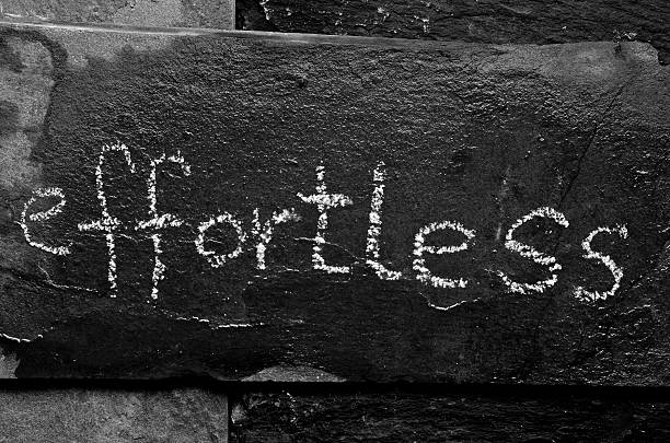 istock The word EFFORTLESS written with chalk on black stone. 470167026
