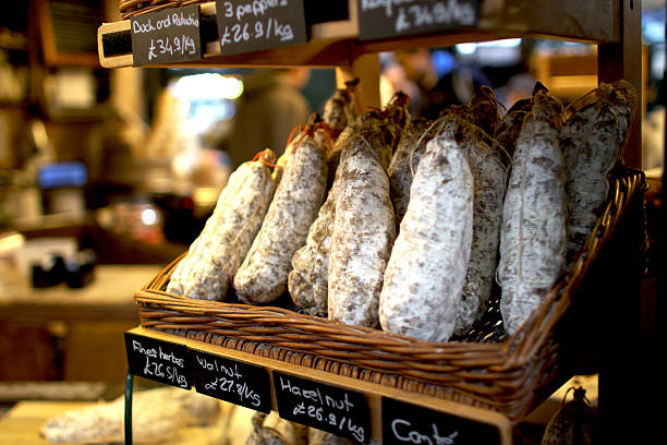 istock Salami in the market 470167916