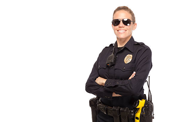 istock Female police posing with hands crossed 470168342