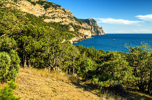 Mountains and sea stock photo