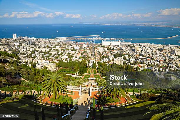 Bahai Gardens Haifa Israel Stock Photo - Download Image Now - Terraces of the Shrine of the Báb, Architecture, Beach
