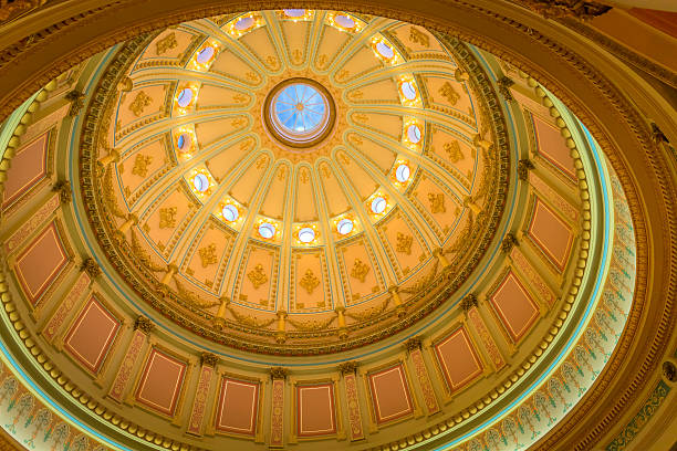 California State Capitol Rotunda in Sacramento, CA, USA California state capitol building rotunda. rotunda stock pictures, royalty-free photos & images