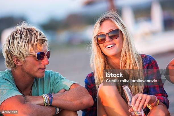 Hanging Out At The Beach Stock Photo - Download Image Now - 20-29 Years, 2015, 30-39 Years