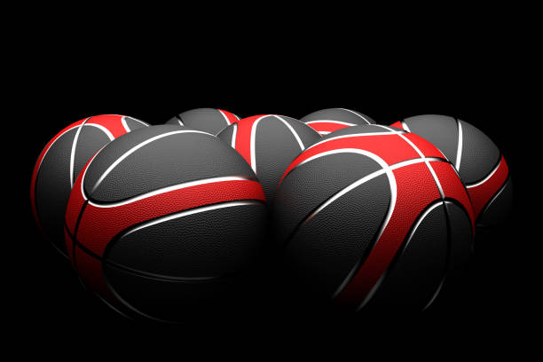 image of basketballs predominance of black color stock photo