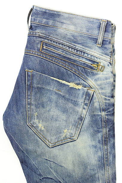 istock Blue jeans back pocket. Beautiful casual style 470171984