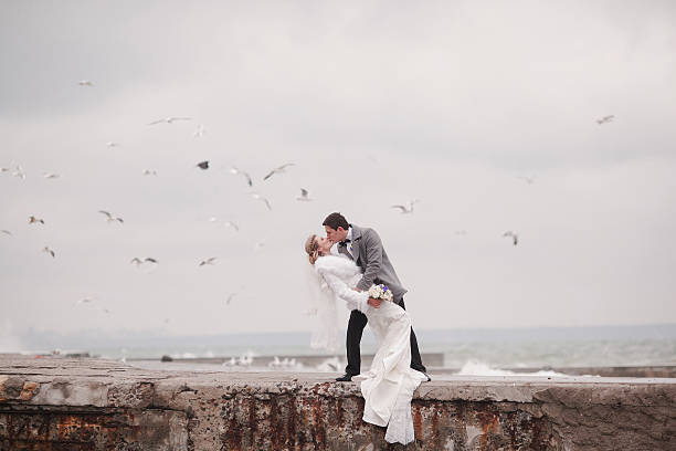 wedding on the beach in winter