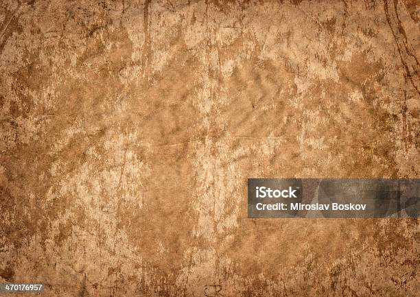 Brown Wrapping Paper Crumpled Mottled Vignette Grunge Texture Stock Photo - Download Image Now