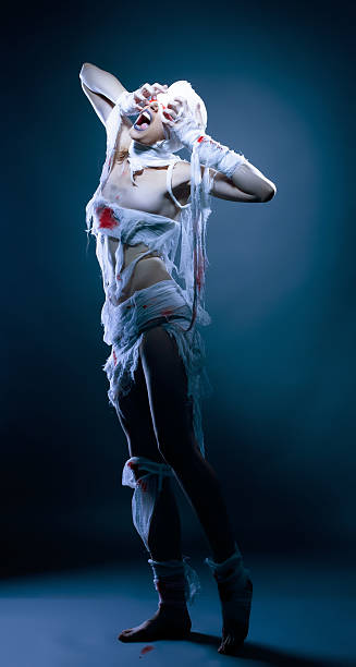istock Image of screaming model posing as zombie 470177040