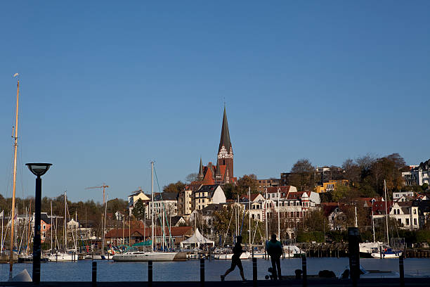 Activities at Flensburg Marina - Germany. A late afternoon shot. Some part of the shot is taken against the light.