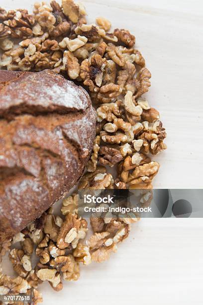 Brown Bread And Walnuts Stock Photo - Download Image Now - 2015, Agriculture, Backgrounds