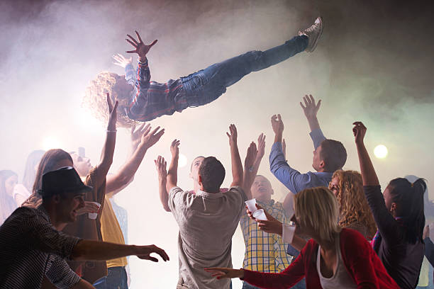 istock Playful young people having fun in a disco. 470180600
