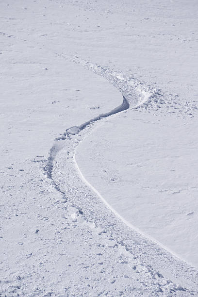 istock Tracks on a mountain Slope, freeride in deep snow 470181144