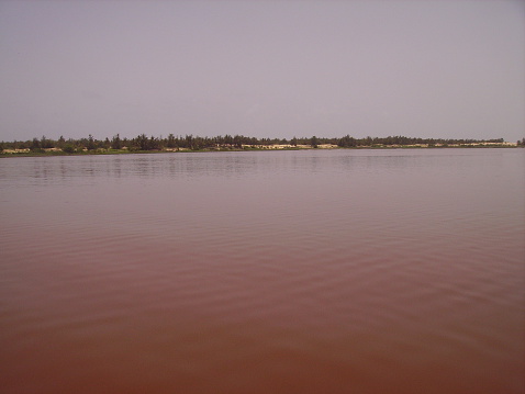 Lake called Lac Rose in Senegal, Africa.
