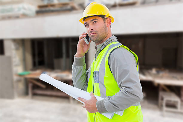 istock Composite image of architect on the phone 470190502
