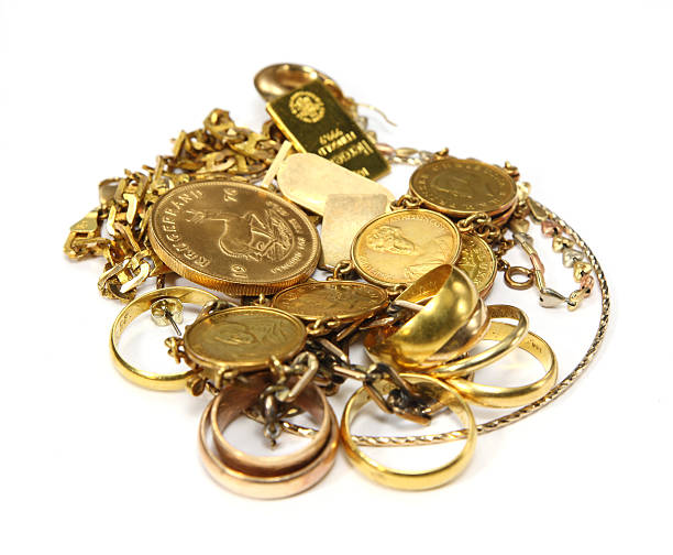 ouro - gold jewelry scrap metal old imagens e fotografias de stock