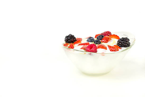 istock Forest fruits with yogurt and honey 470198294