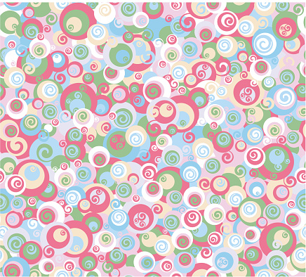 Abstract, colorful circle shapes seamless pattern.
