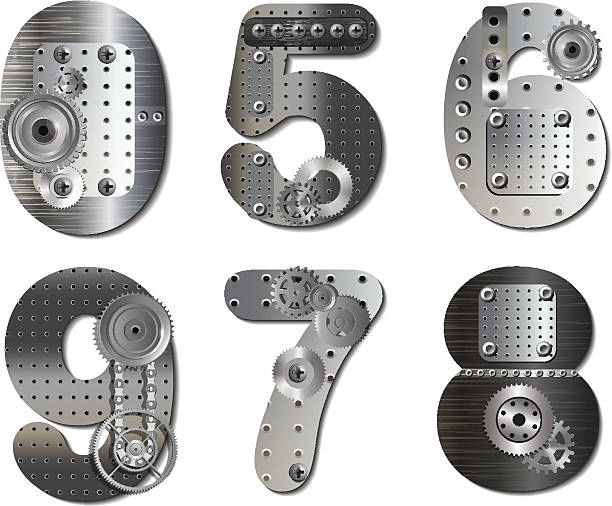 Vector mechanical number. vector art illustration