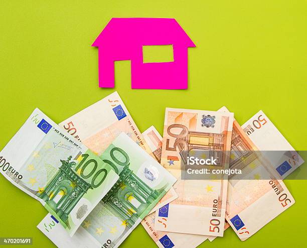 House And Euros Stock Photo - Download Image Now - Bank Account, Budget, Building - Activity