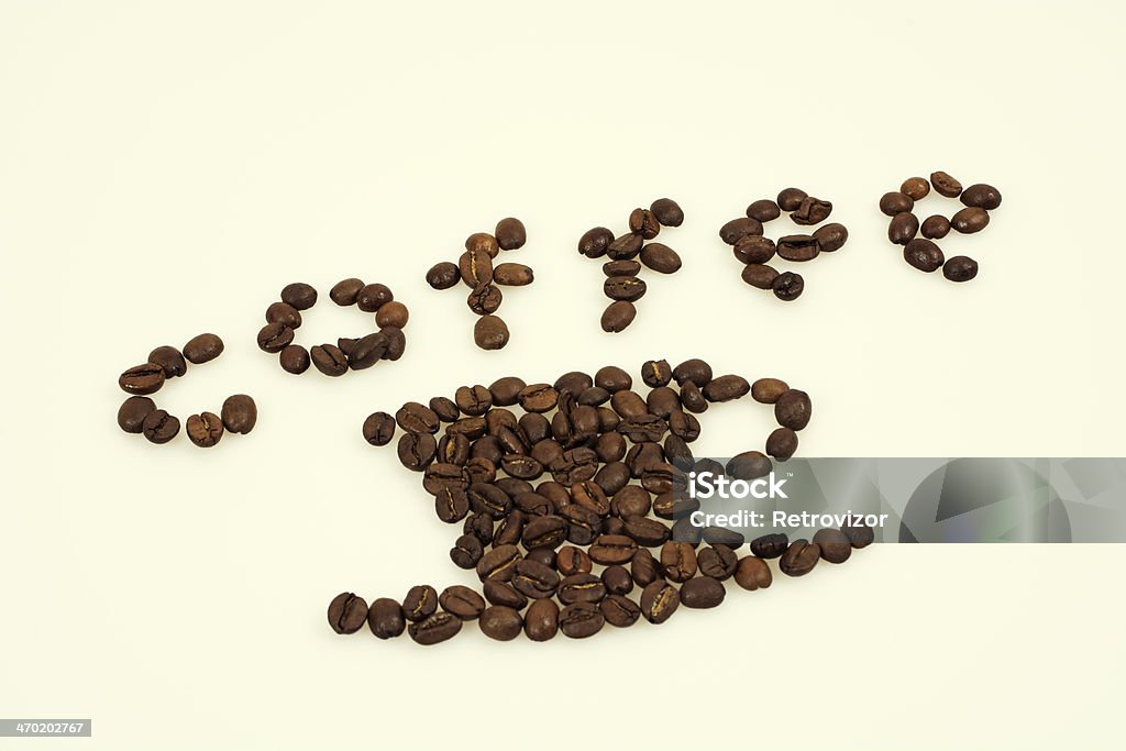 «слова "кофе Кубок и фасоль - Стоковые фото Без людей роялти-фри