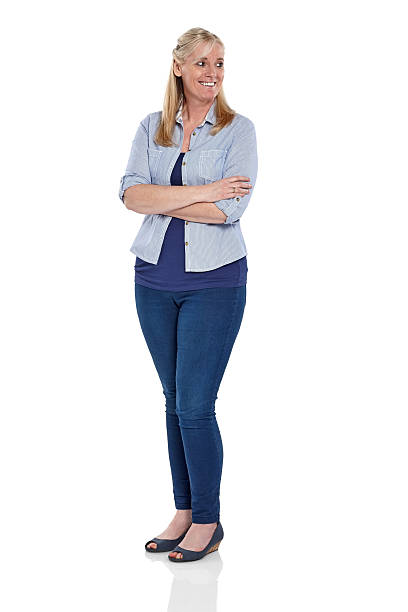 istock Happy mature woman looking at copyspace 470202852
