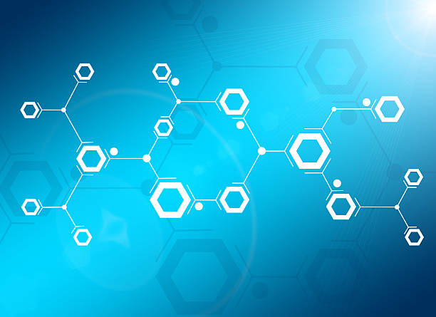 istock Abstract composition of white lines and hexagons 470204410