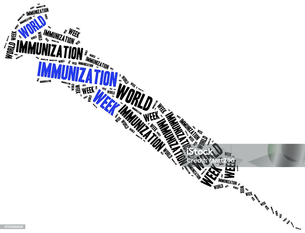 World immunization week. Word cloud illustration. Vaccination Stock Photo